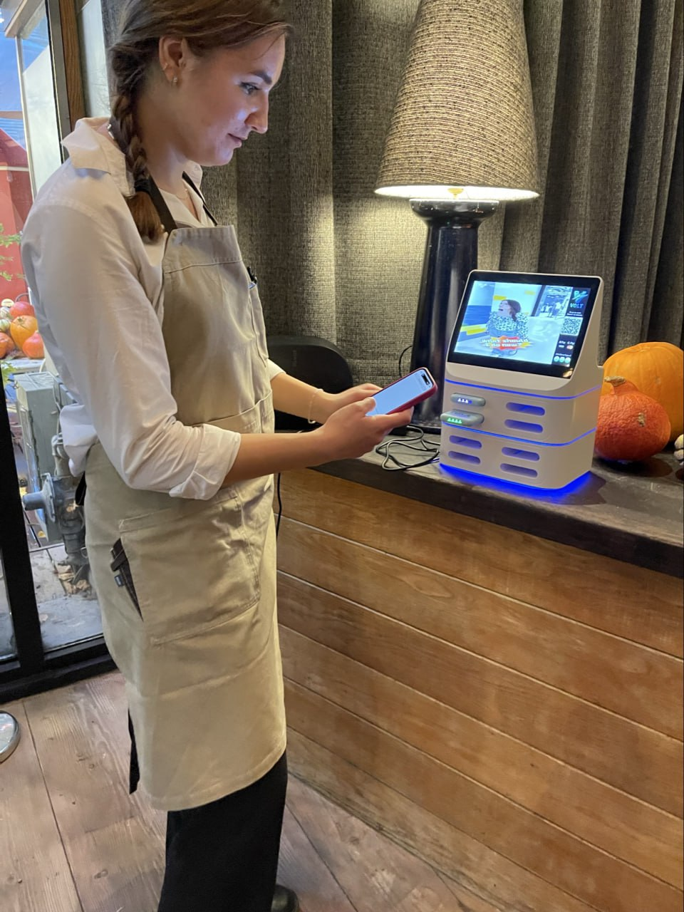 Shared Charging Station in Cafe